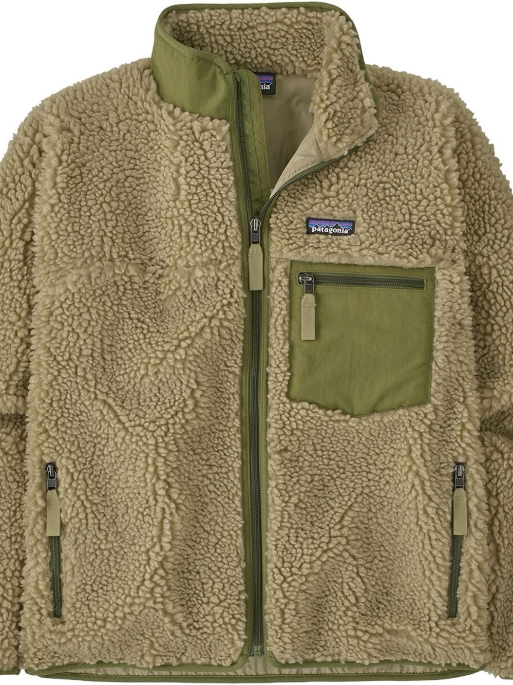 Patagonia Women’s Jacket in Beige with Olive Trim